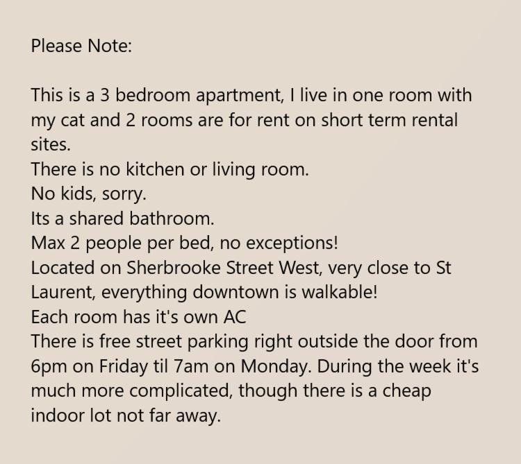 Room With King Bed In Shared 3 Bedroom Downtown Montréal Extérieur photo